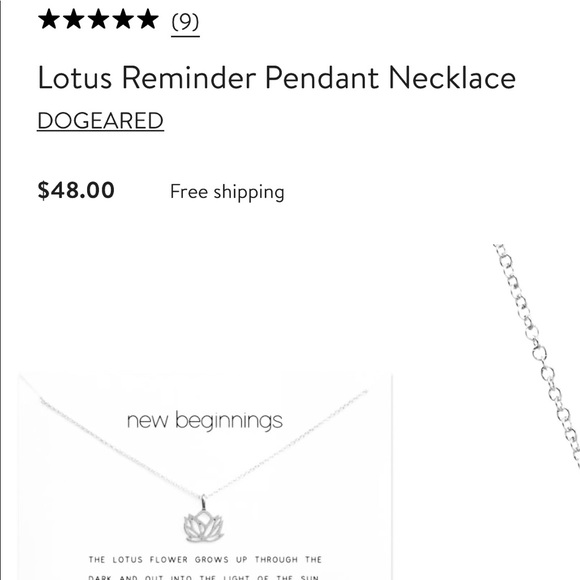 Dogeared Lotus Flower Silver Necklace New - Picture 2 of 3